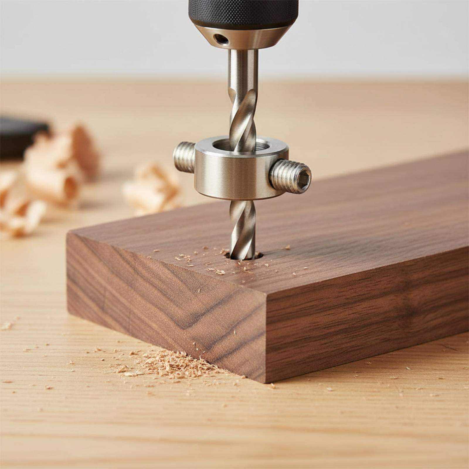 Woodworking Workshop Design - Fermapunta per Trapano a Doppia Vite